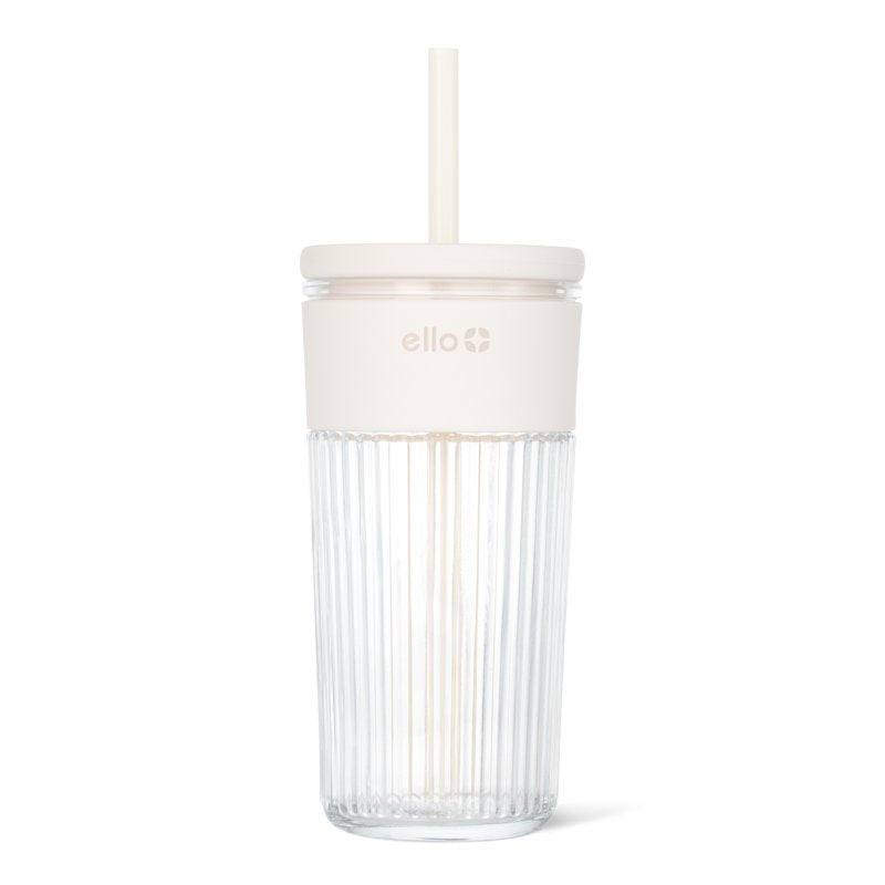 18oz Glass Tumbler with Straw - Sandbar Color