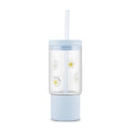 18oz Glass Tumbler with Charms - Daisies Design