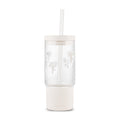 18oz Glass Tumbler with Charms - White Bows