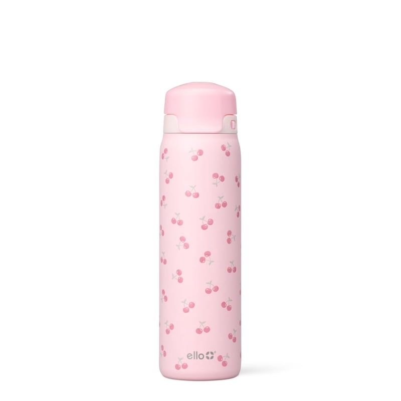 Insulated Stainless Steel Water Bottle with Straw Lid - Cherries