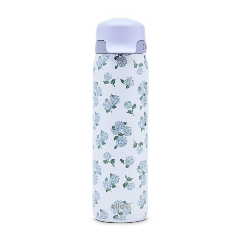 22oz Stainless Steel Water Bottle with QuickFill Lid - Hydrangea Bloom