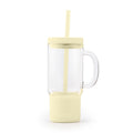 18oz Glass Tumbler with Lid & Straw - Butter Yellow
