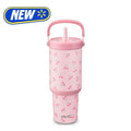 Oasis Go 30oz Stainless Steel Tumbler with Handle & Straw - Pink Cherries