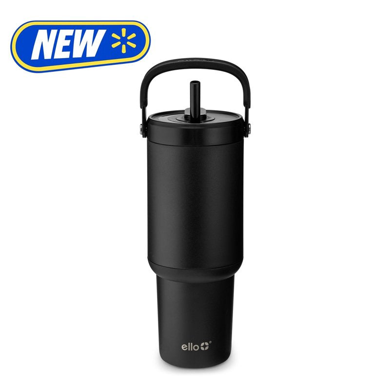 30oz Stainless Steel Insulated Tumbler with Straw - Black