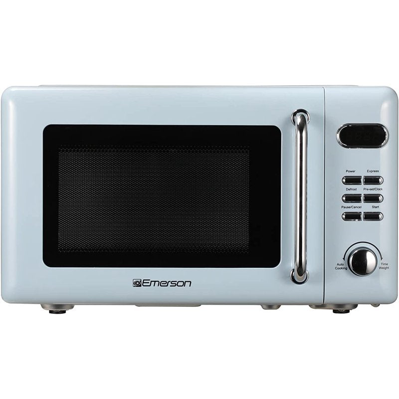 Retro Microwave Oven - 0.7 Cu Ft, 700W, Thunderbird Blue
