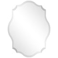 30x40 Inch Frameless Beveled Oblong Wall Mirror - Modern Scalloped Design