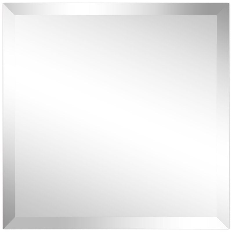 Frameless Beveled Prism Wall Mirror - Clear 24 x 24 Inches
