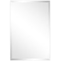 24x36 Inch Frameless Beveled Prism Wall Mirror - Clear Glass, Vertical or Horizontal Mount