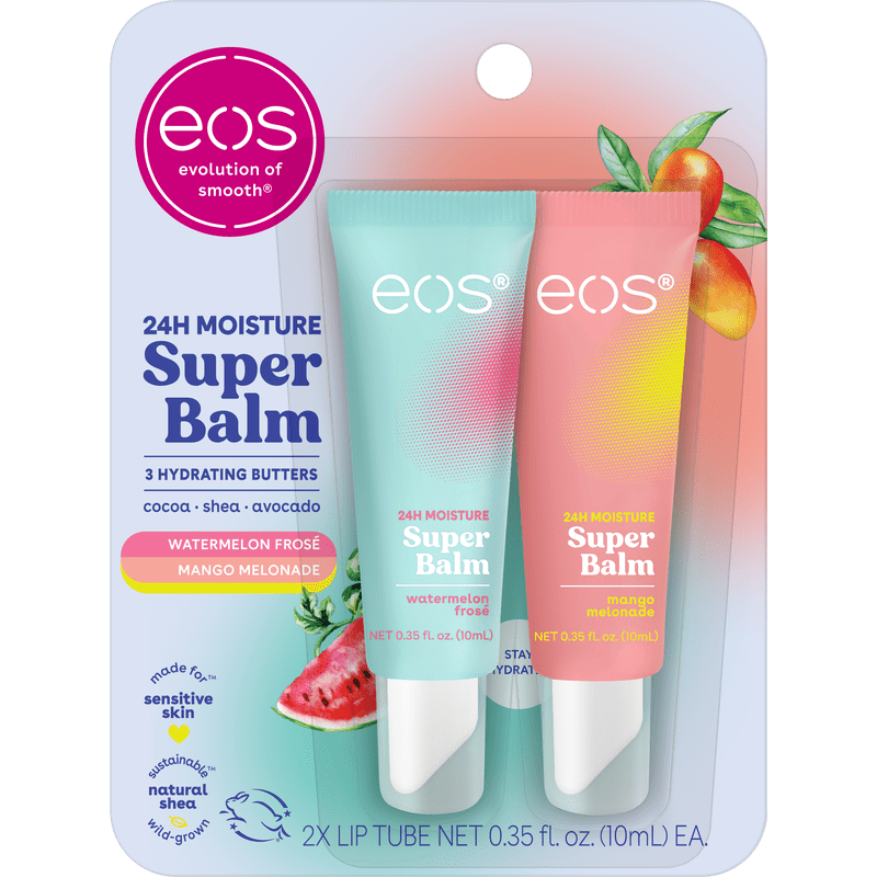 24-Hour Moisture Super Lip Balm Set - Watermelon & Mango - 2 Pack