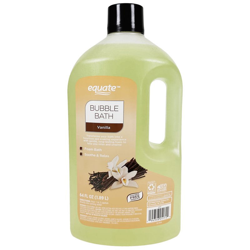 Vanilla Bubble Bath - 64 fl oz, Long-Lasting Foam for Relaxation