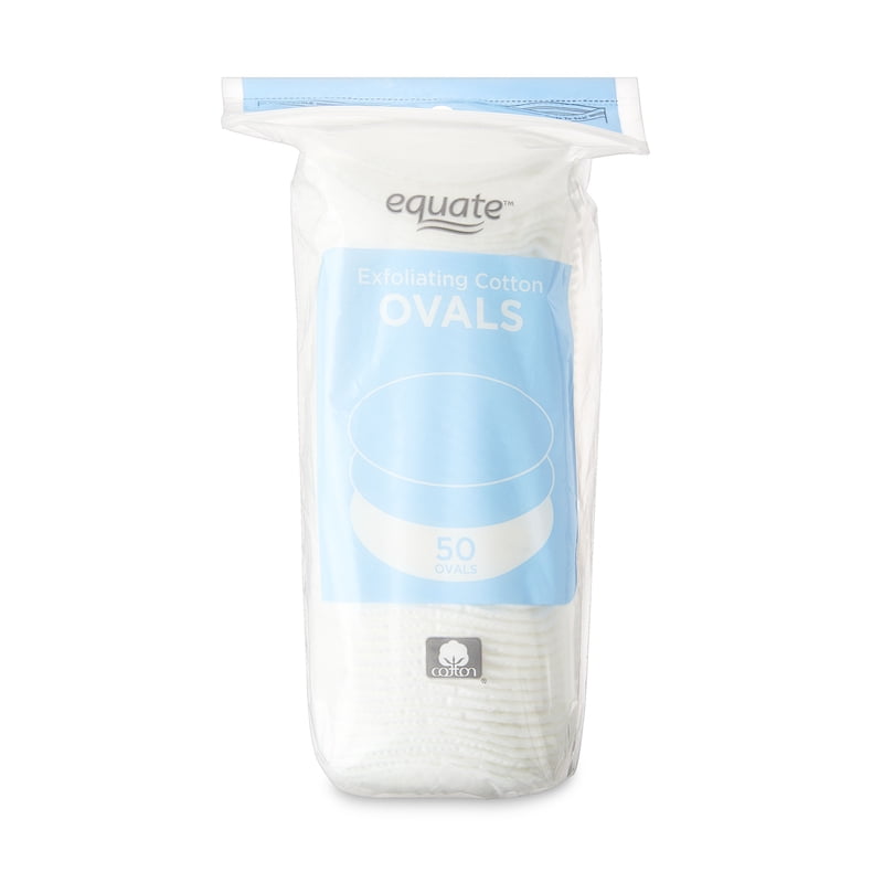Exfoliating Cotton Ovals - 50 Count, Dual-Sided Design