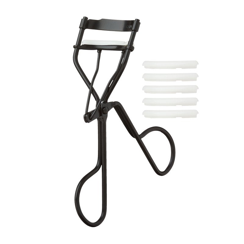 Metal Eyelash Curler with 5 Refill Pads - Black