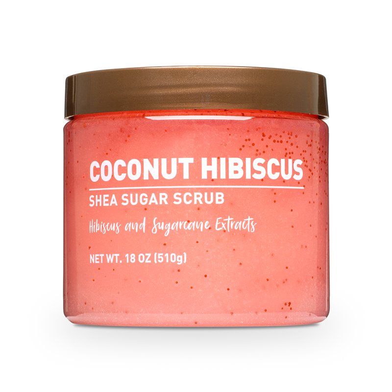 Shea Sugar Scrub - Coconut Hibiscus Exfoliating Body Polish, 18 oz