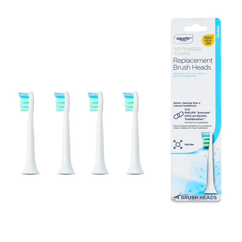 Advanced Clean Electric Toothbrush Replacement Heads, 4 Count
