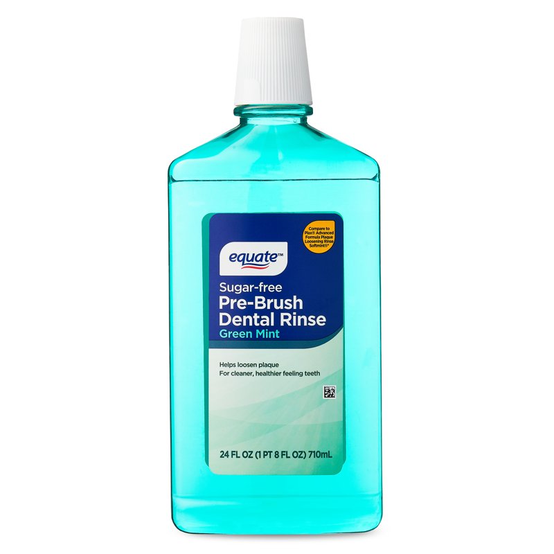 Sugar-Free Pre-Brush Dental Rinse - Plaque Loosening Mouthwash, Green Mint