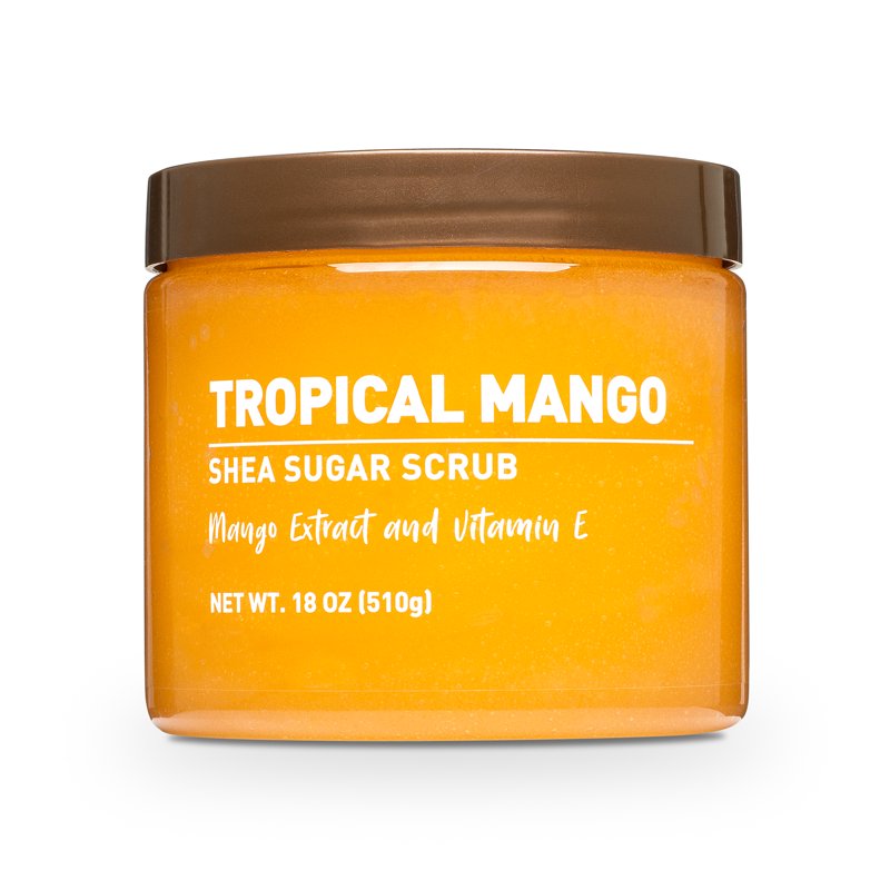Shea Sugar Scrub with Tropical Mango, Exfoliating Body Scrub - 18 oz
