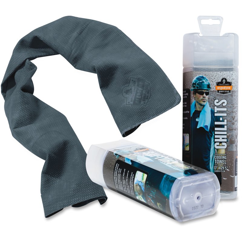 Cooling Towel - Evaporative Neck Wrap for Outdoor & Sports - Gray, Black Variation