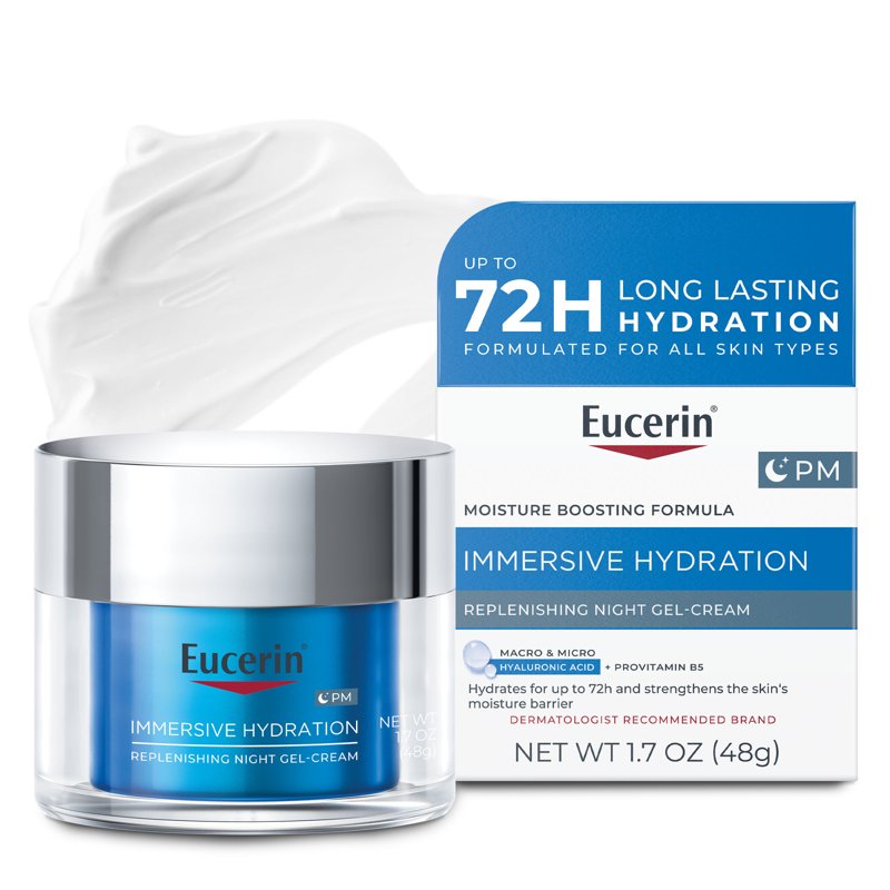 Hyaluronic Acid Night Gel Cream, Ultra-Lightweight Face Moisturizer 1.7 oz