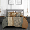 Luxury 7-Piece King Comforter Set with Embroidered Pattern - Soft Microfiber Bedding