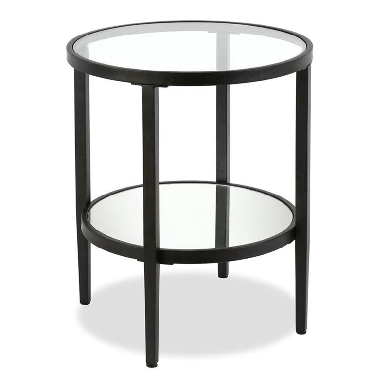 Contemporary Metal and Glass Side Table - Multiple Colors