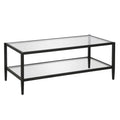 Rectangular Coffee Table with Glass Shelf - Modern Chic Design