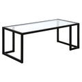 Modern Rectangular Coffee Table with Tempered Glass Top