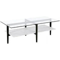 47" Wide Rectangular Coffee Table with Faux Marble Shelf