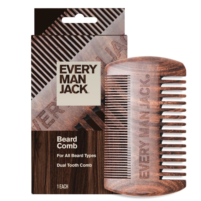 Beard Comb - Ebony Wood Dual Tooth for Styling & De-snagging
