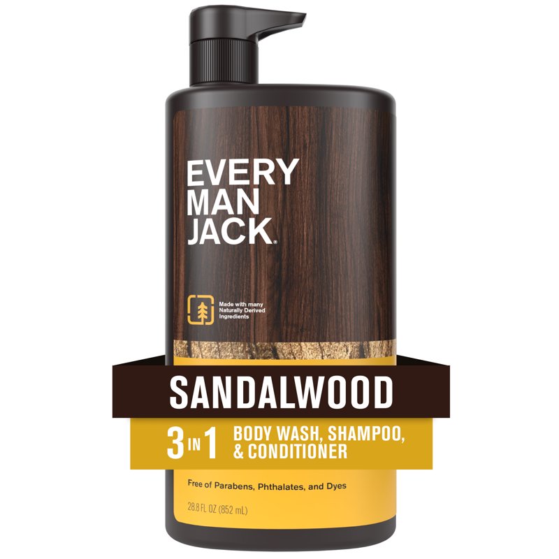 Men's 3-in-1 Body Wash, Shampoo & Conditioner - Sandalwood Scent