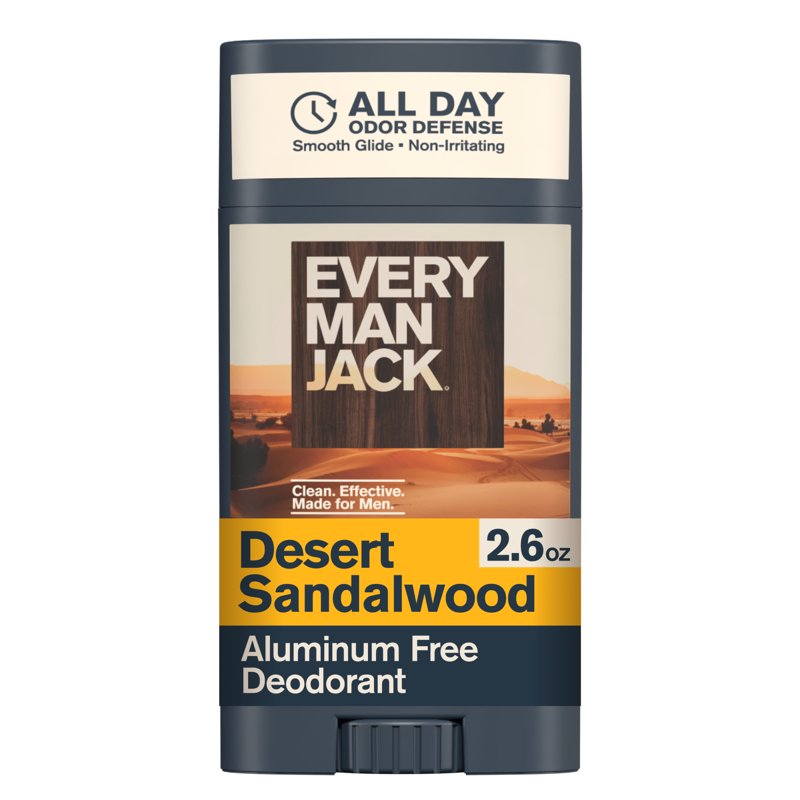 Men's Aluminum-Free Deodorant - 48-Hour Odor Defense - Desert Sandalwood Scent - 2.6 oz