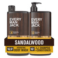Sandalwood Body Wash and 2-in-1 Shampoo Conditioner Set for Men