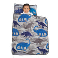 Kids Blue Dinosaur Toddler Nap Mat with Handle & Blanket - Preschool & Daycare