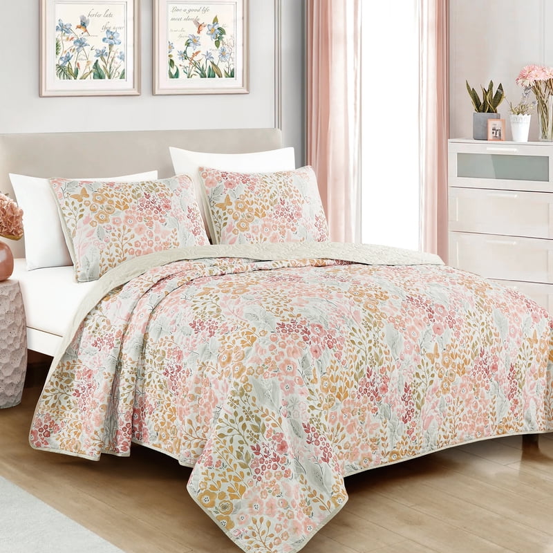 Lightweight Queen Bedspread Set with Shams - Microfiber Decorative Bed Cover – EvJk 3-Piece