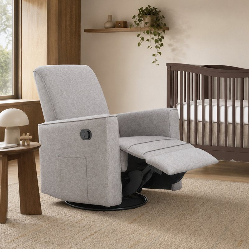 360° Swivel Glider Recliner Chair - Light Gray Upholstery