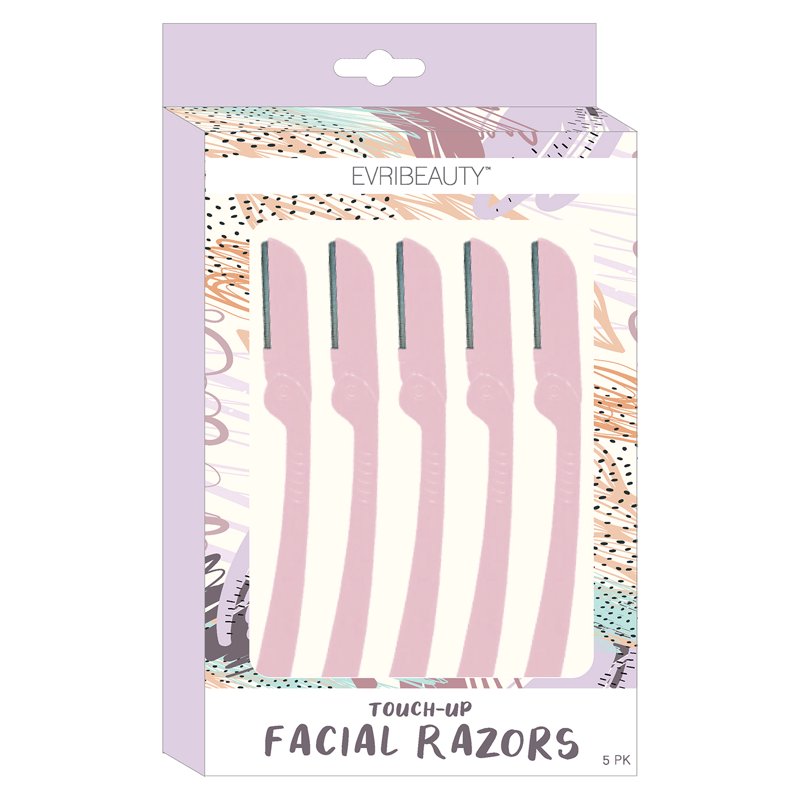 Facial Razors 5-Pack - Stainless Steel Exfoliating Tools