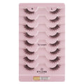 3/4 Length Natural False Eyelashes Multipack - 8 Pairs with Lash Glue