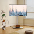 Modern White Swivel Floor TV Stand for 27-65 Inch TVs with Power Strip