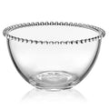 Beaded Clear Glass Serving Bowl - 8.25 Inch Diameter