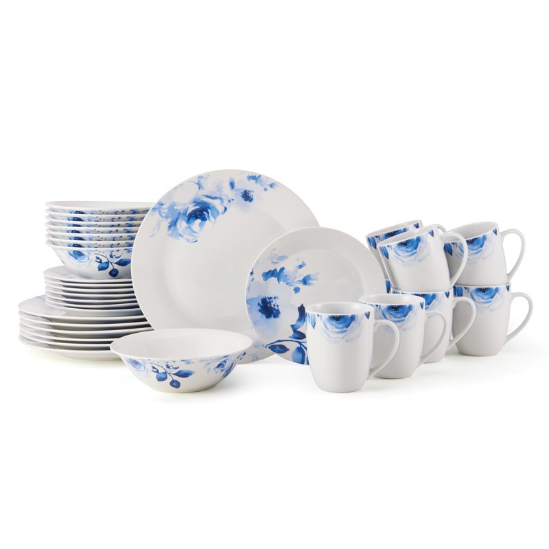 32-Piece Bloom Porcelain Dinnerware Set - Service for 8