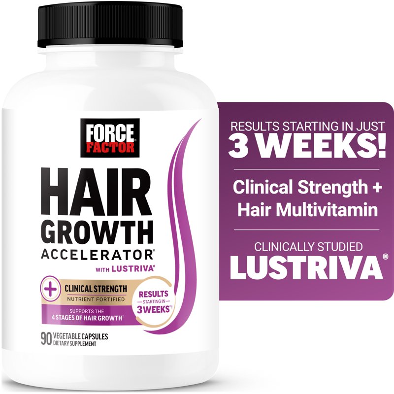 Hair Growth Vitamins with Lustriva, Biotin & Ashwagandha - 90 Capsules
