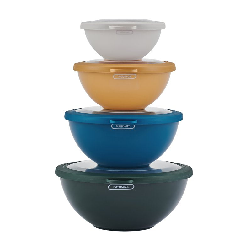 8-Piece Mixing Bowl Set with Lids - Nesting Kitchen Bowls