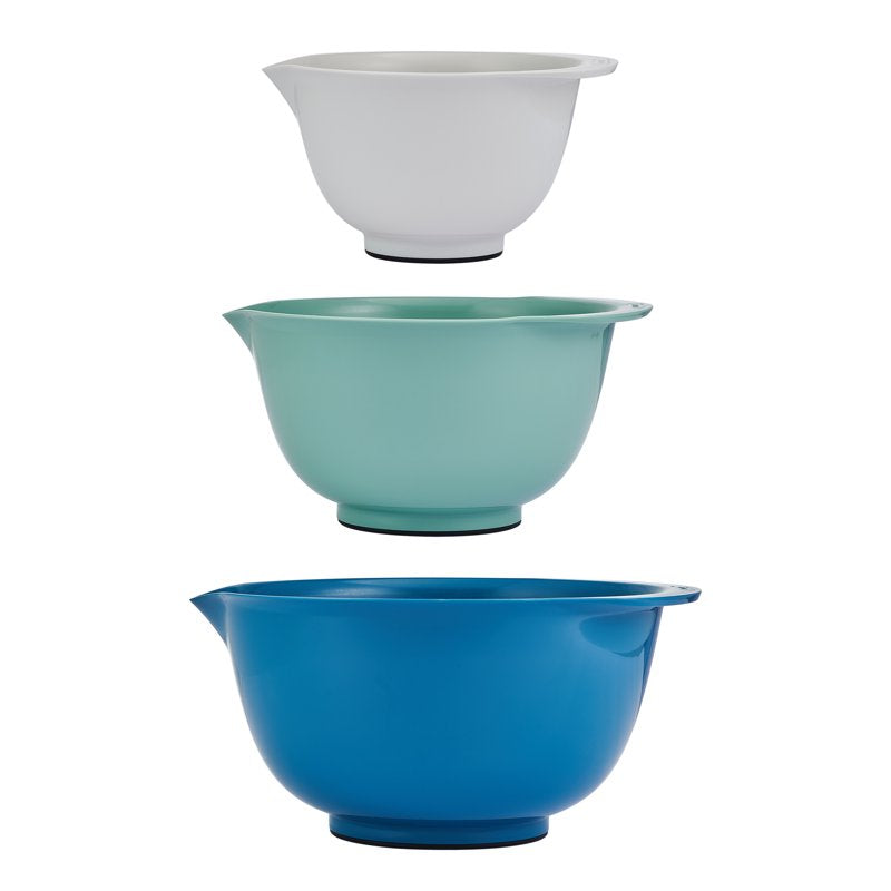 Nesting Mixing Bowls Set of 3 - Dark Blue, Non-Slip Base