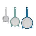 Fine Mesh Strainer Set of 3 - Blue, Sage & Gray
