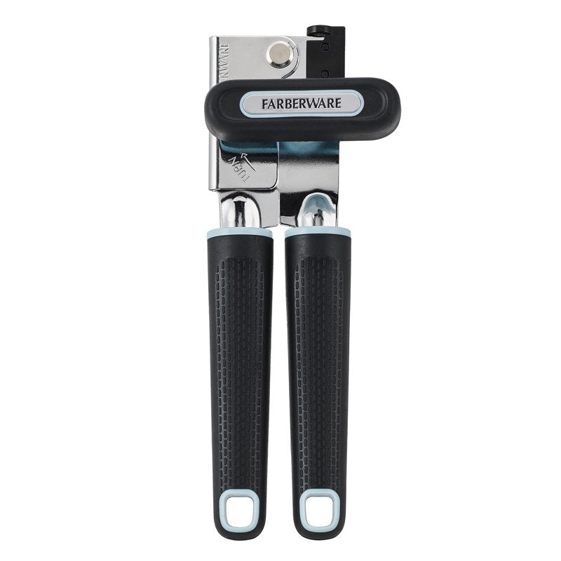 Soft Grip Can Opener with Magnetic Lid Lifter - Black with Slate Accents