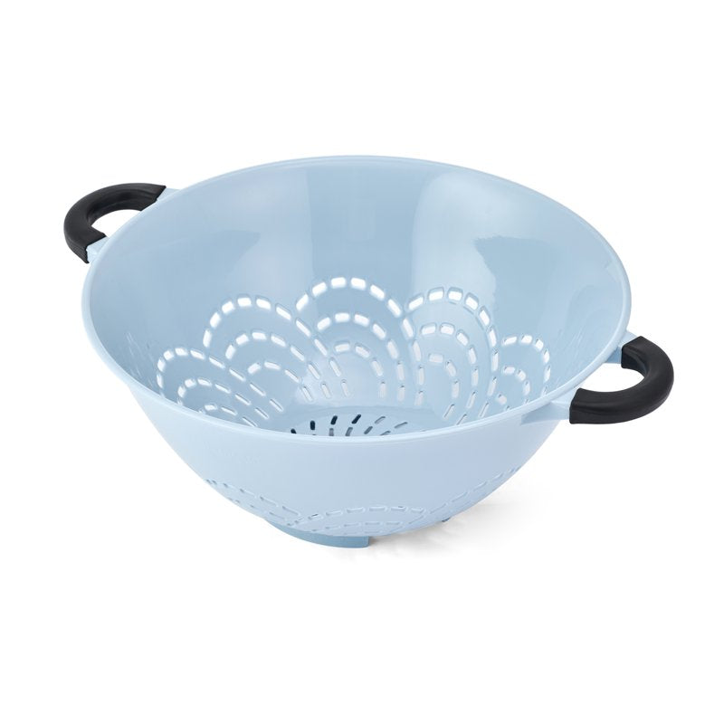 5-Quart Plastic Colander with Soft Grip Handles - Slate Blue