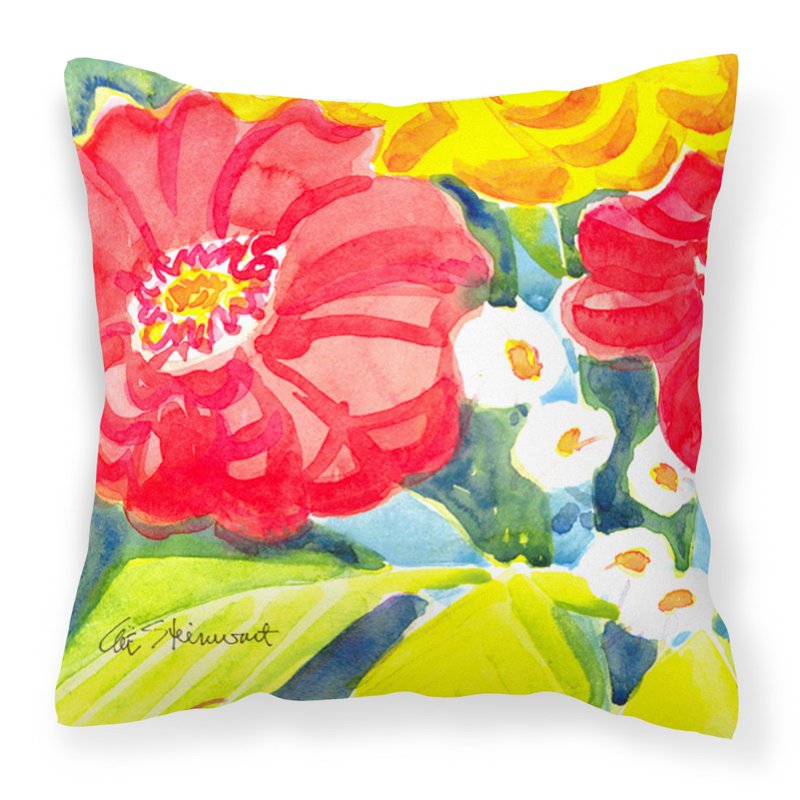Flower Sunflower Decorative Fabric Pillow 14x14 Inches - Variation: Flower 6135, 14