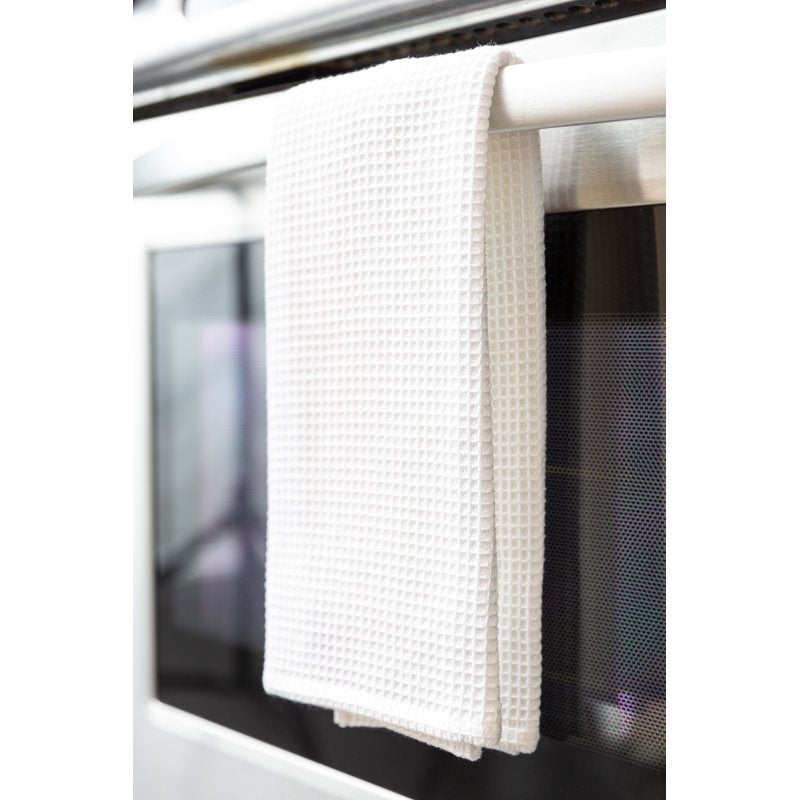 4 Piece Cotton Waffle Kitchen Towel Set - White, 28" x 18"