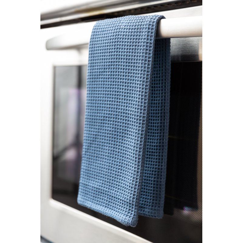 Waffle Kitchen Towel Set - 6 Piece, 100% Cotton, Blue, 28" x 18"
