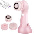 Electric Facial Cleansing Brush with 3 Heads, IPX6 Waterproof & USB Rechargeable