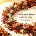 Fall Maple Leaf Wreath Garland 2-in-1 - Yellow B Autumn Decor for Door, Mantel & Wall